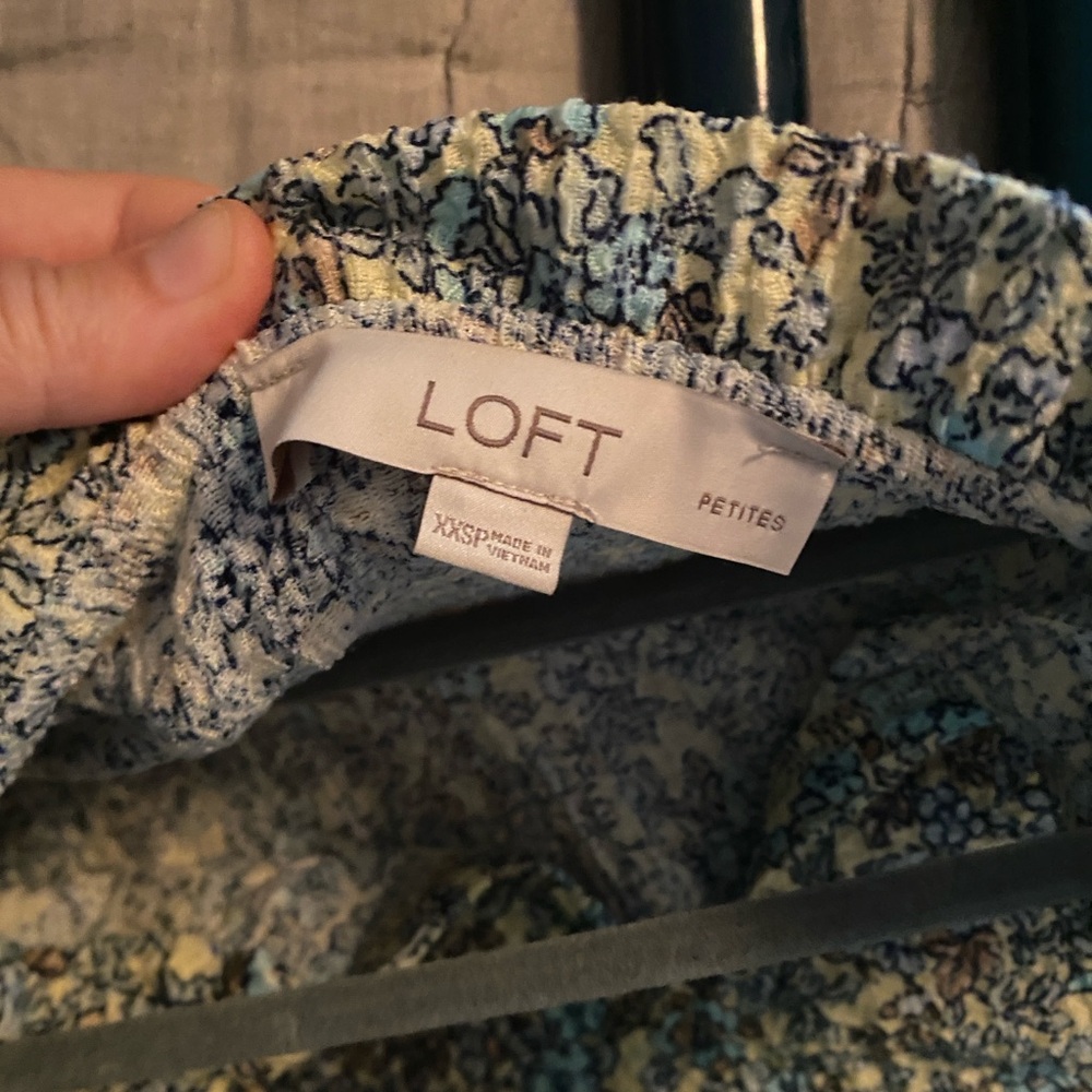 Loft Blue And Yellow Patterned Top - image 5